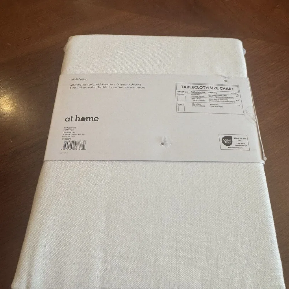 At Home Tablecloth 100% COTTON Yarn Dyed Woven Oblong 104”X60”